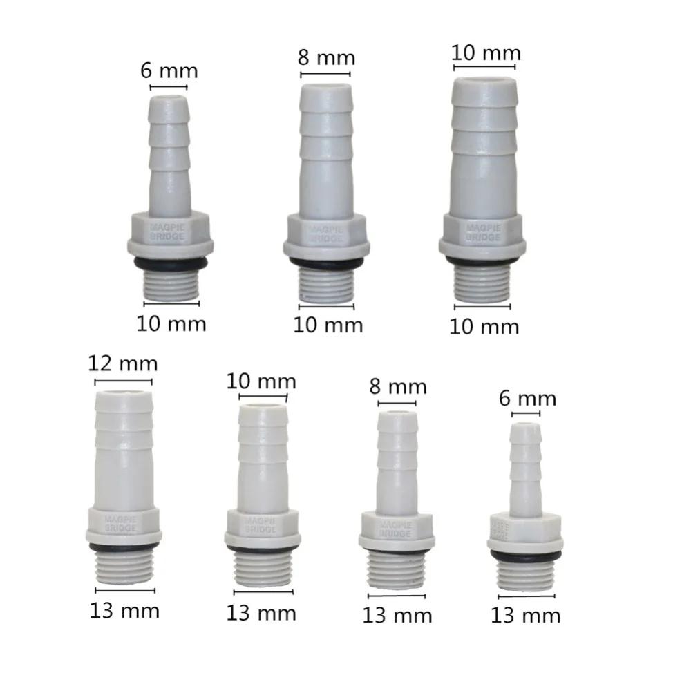 1/8 &quot 1/4&quot резьба к 6/8/10/12 мм прямой разъем для шланга пластик сталь аквариумный