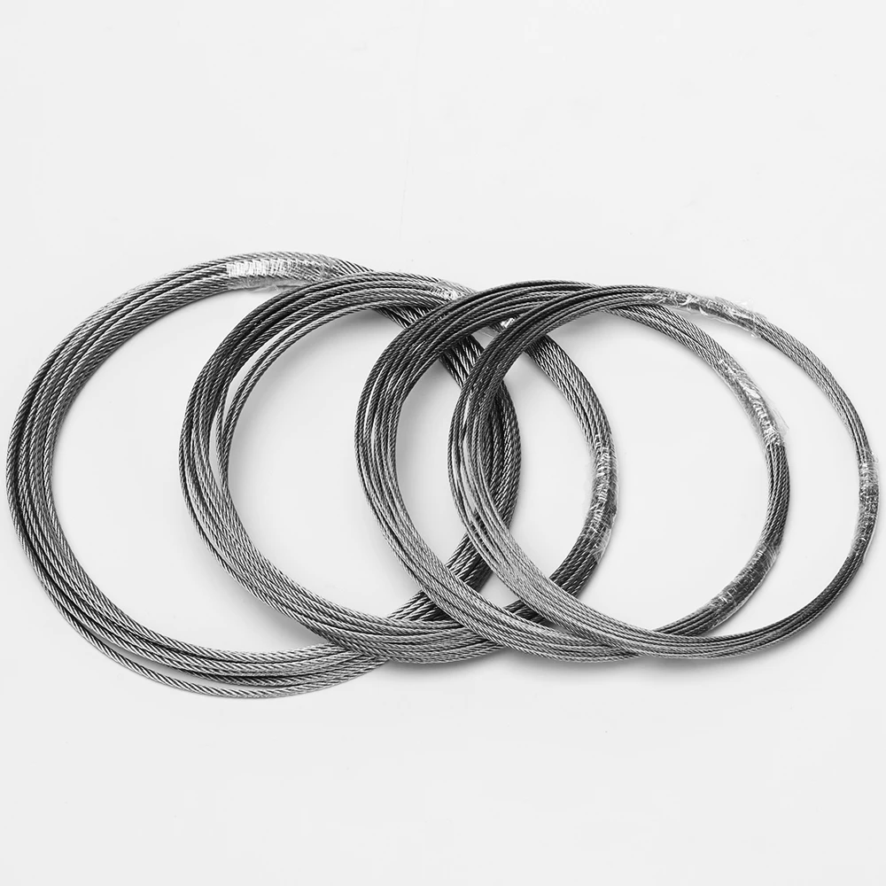 

3meter 304 stainless steel wire rope alambre softer fishing lifting cable 7X7 Structure 1mm 1.2mm 1.5mm 2mm