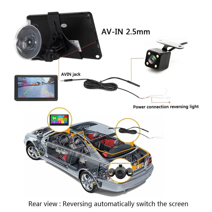 TOPSOURCE Car GPS Navigation Android WIFI Bluetooth FM automobile navigator sat nav navitel/Europe/USA/Russia/UK Free map