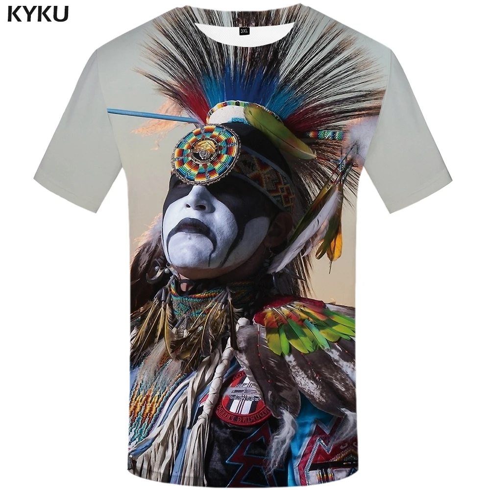 

3d Tshirt Indians T-shirt Men Feather Anime Clothes Colorful Shirt Print Graffiti Tshirt Printed Native American T-shirts 3d