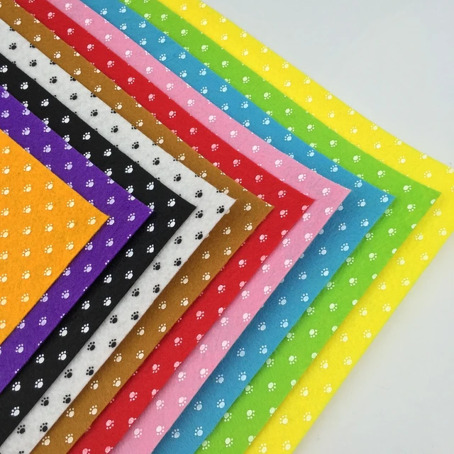 10 PCS 15x15cm 5.9x5.9in Felt Fabric Print Polka Dot Heart