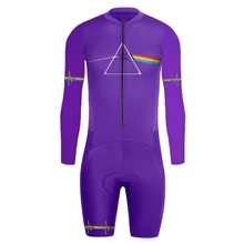 Long Sleeve Triathlon Trisuit Cycling Clothing Pro Team Cycling Jersey Skinsuit Zipper Jumpsuit Breathable Quick-Dry Bike Wear