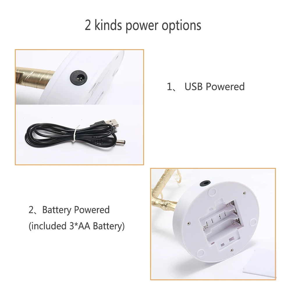 Светодиодный светильник для настольного дерева питание от USB и аккумулятора 20