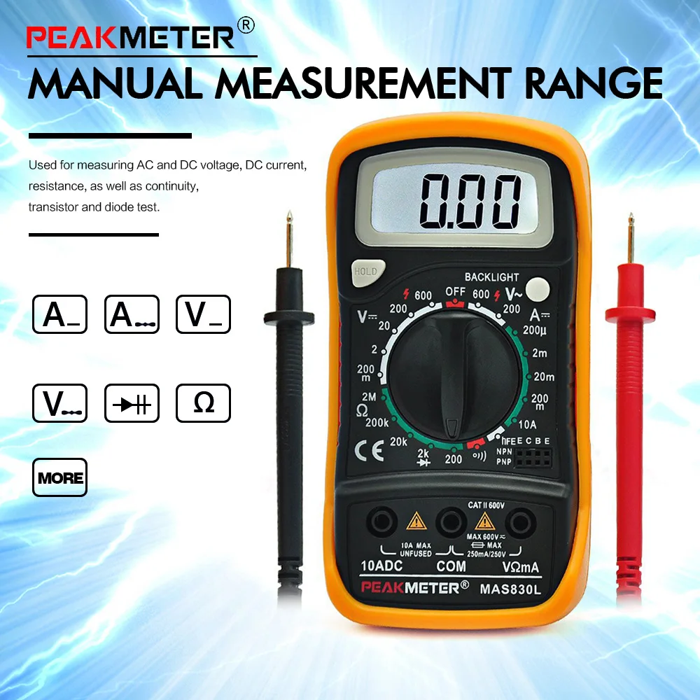 Buy New MAS830L Digital LCD Multimeter DC AC Voltage