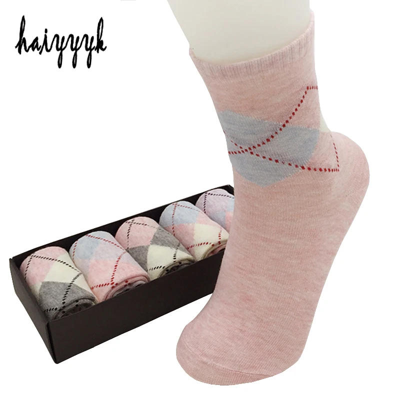 Новый 5 пар/лот Для женщин Носки для девочек милые носки в горошек хлопковые носки для девочек Женская OPP Упакованные без коробки Бесплатная