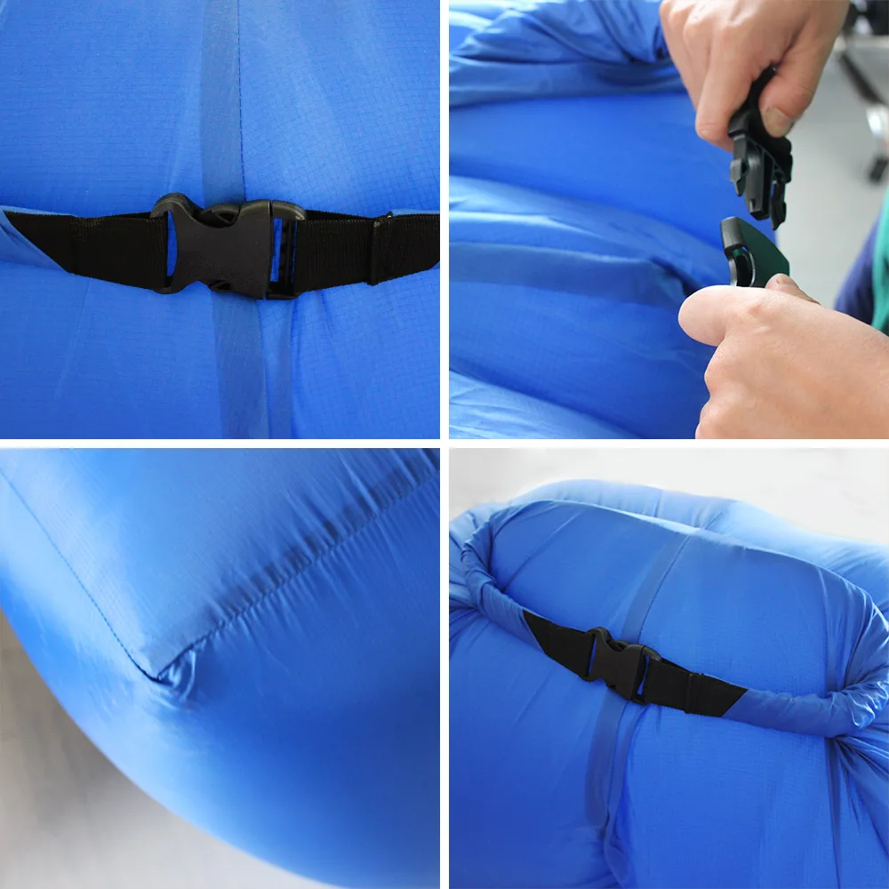 Portable Inflatable Lounger Chair Air Sofa Bed Sleeping Bag with Adjustable Backrest for Indoor Outdoor Camping Beach Park Backyard Pool
