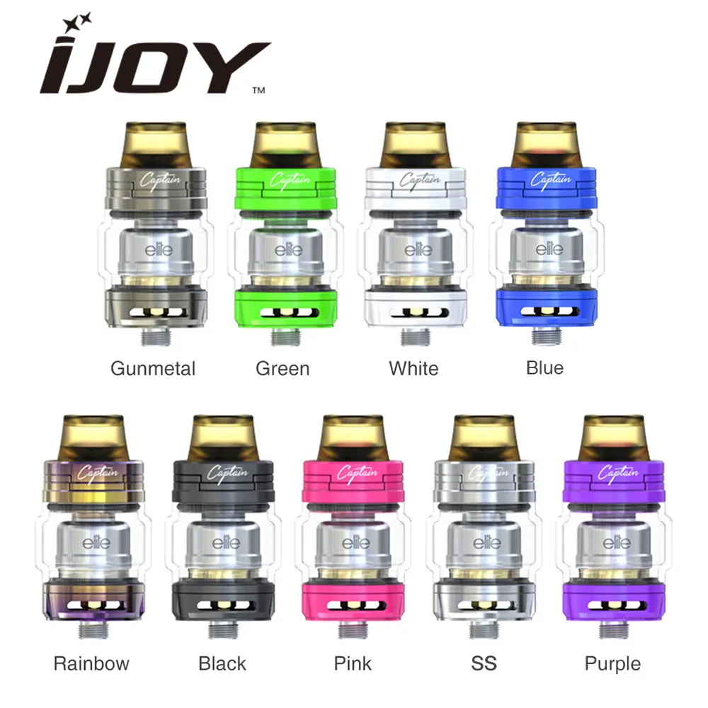 Оригинал IJOY Captain Elite RTA 2 мл емкость с 3 мл пузырчатой трубкой и сменным уплотнительным кольцом и верхним наполнением воздуха Ecig Vape