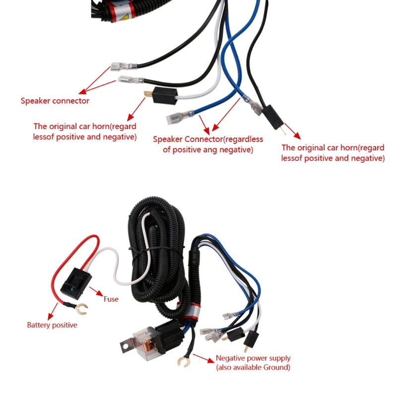 12 В электрическое реле звукового сигнала Комплект жгута проводов для крепление для решетки Blast Tone Horns Car-M25