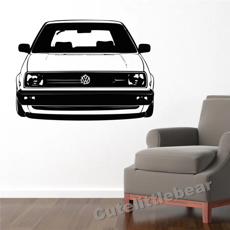 Высокое качество, 58x80 см, VW Golf, наклейка на стену для спальни, художественный Декор для дома, Виниловая наклейка, съемная настенная бумага для гостиной