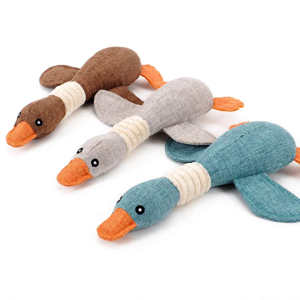 

Cute Dog Squeaking duck plush Toy for pet dog Sounds squeaker squeaky Toy Puppy Dogs Teething cleaning Chew Interactive Toys