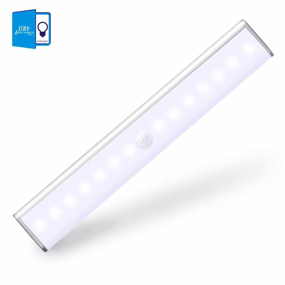 [DBF]14leds Rechargeable PIR Motion Sensor LED Night Light Lamp With For Hallway Pathway Staircase Magnetic Strip Wall Lighting (7)