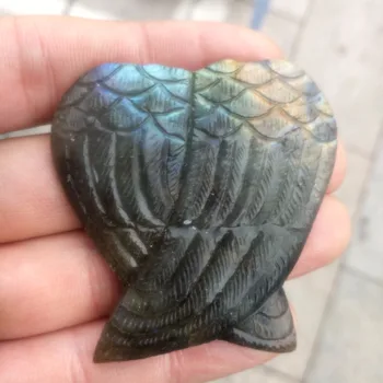 

Natural labrador quartz crystal hand-carved wings