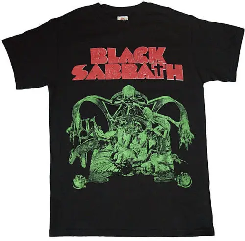 Новый черный субботний кровавая Sabbath черная рубашка (M L XL) badhabitmerch|Футболки| |