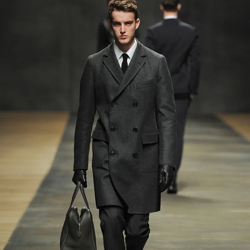 Tailor made Wool coat Autumn and winter catwalk men 's wool coat long