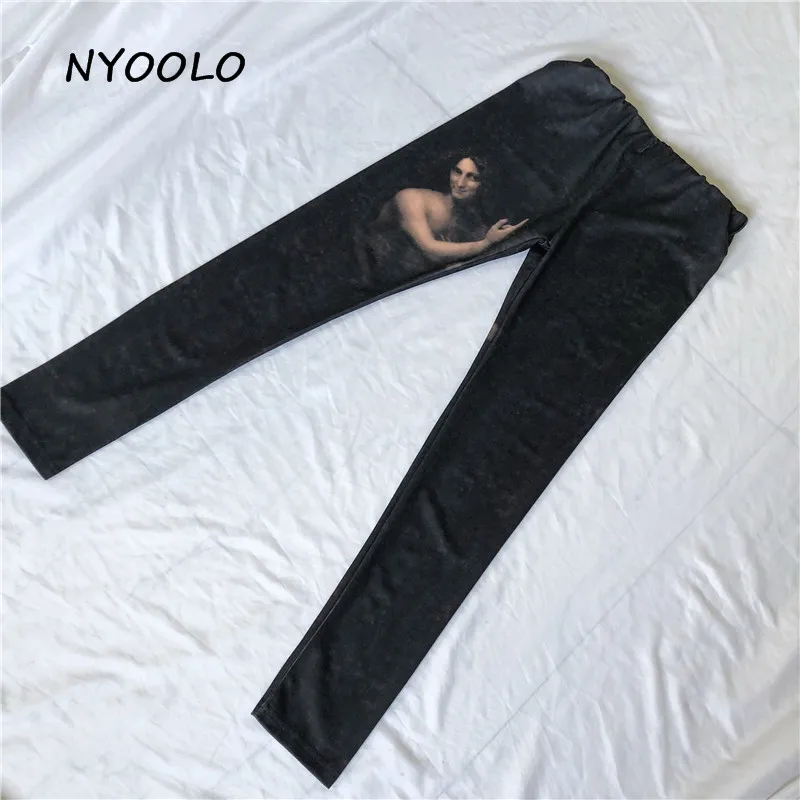 

NYOOLO Summer Funny print high waist Slim skinny stretch pants Casual streetwear thin elastic waist pants women outerwear