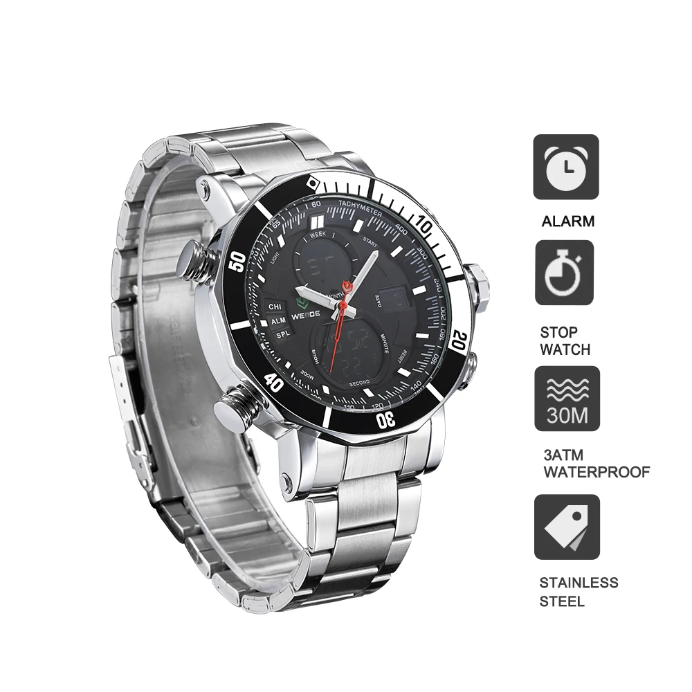 WEIDE watch dress watch business casual stainless steel date digital luxury quartz water resistant watches sport relogio clock WEIDE watch dress watch business casual stainless steel date digital luxury quartz water resistant watches sport relogio clock