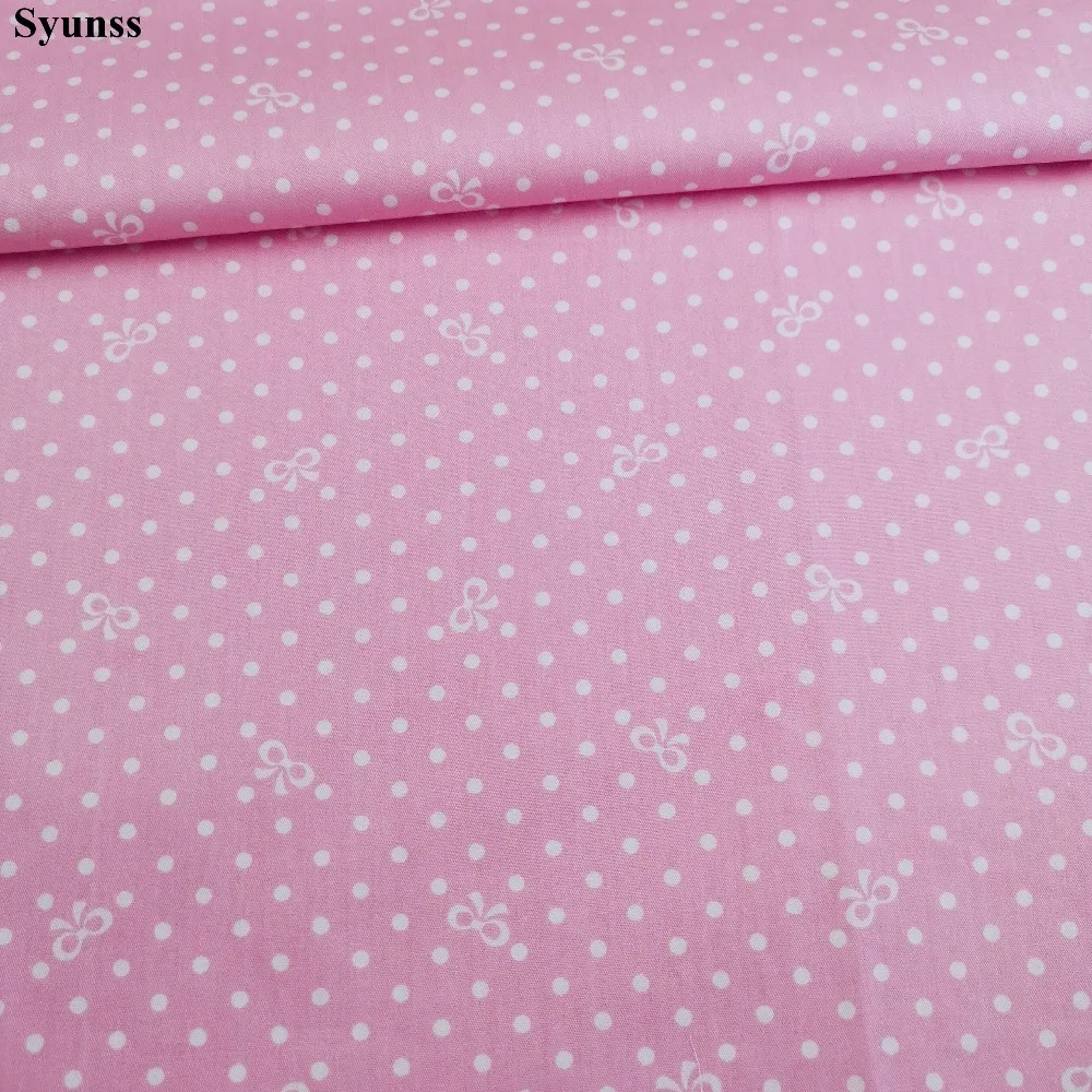 Syunss Strawberry Dot Printed Twill Cotton Fabric DIY Handmade Sewing Patchwork Baby Cloth Bedding Textile Quilting Tilda Tissus