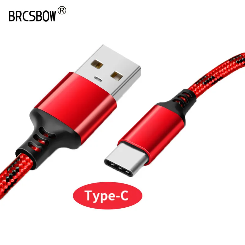 

BRCSBOW USB Type C Cable for Samsung S9 S8 Fast Charge Type-C Mobile Phone Charging Wire USB C Cable for Xiaomi mi9 Redmi Note 7