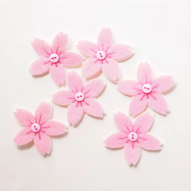 

1PC Non Woven Felt Craft Flower Sakura Pattern Poke DIY Kits Multiuse Christmas Tree Bag Decorations Brooch Children Hair Band