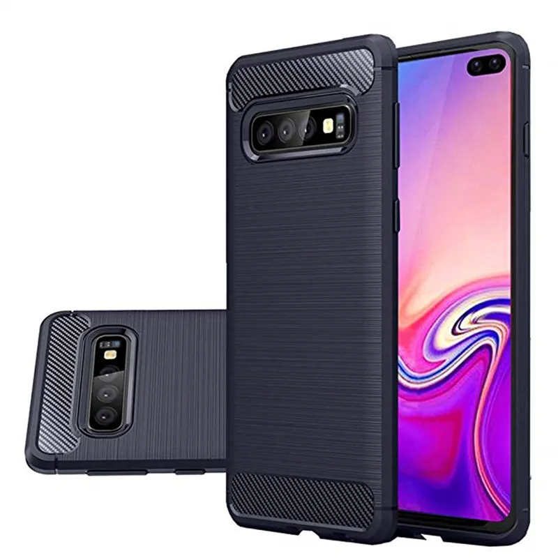Чехол для Samsung Galaxy S10 + противоударный мягкий силиконовый чехол из углеродного