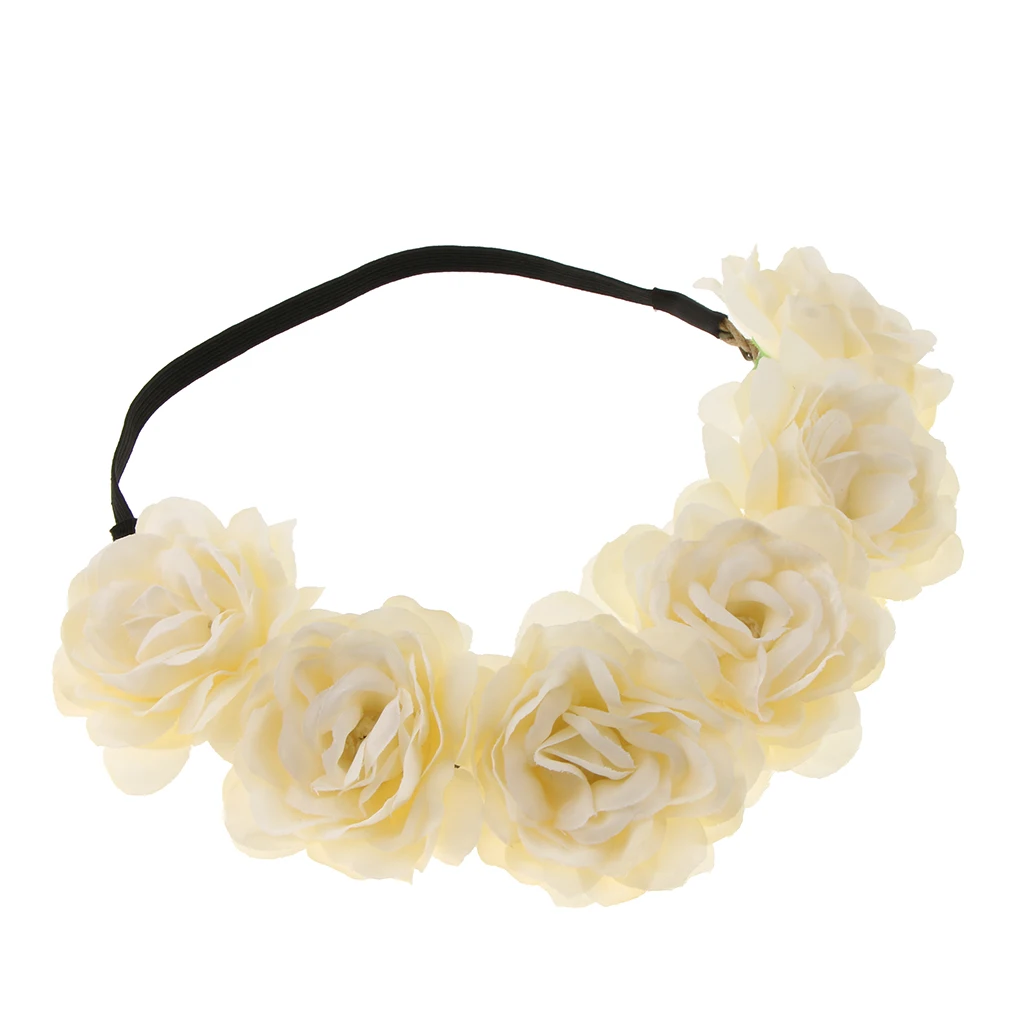 Gorgeous Women Flower Crown Wreath Rose Headbands Floral Garland Wedding Festival Hair Accessories Beach Wedding Headpiece