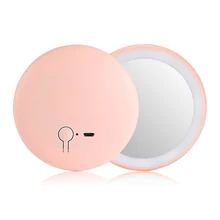 Led Makeup Mirror light Mini Mirror Compact Hand Small Portable Pocket Photography Light Beauty Tools Mirror USB engrave letters free bling crystal mini beauty pocket mirror makeup compact mirror pearl sunflower stainless steel wedding gifts
