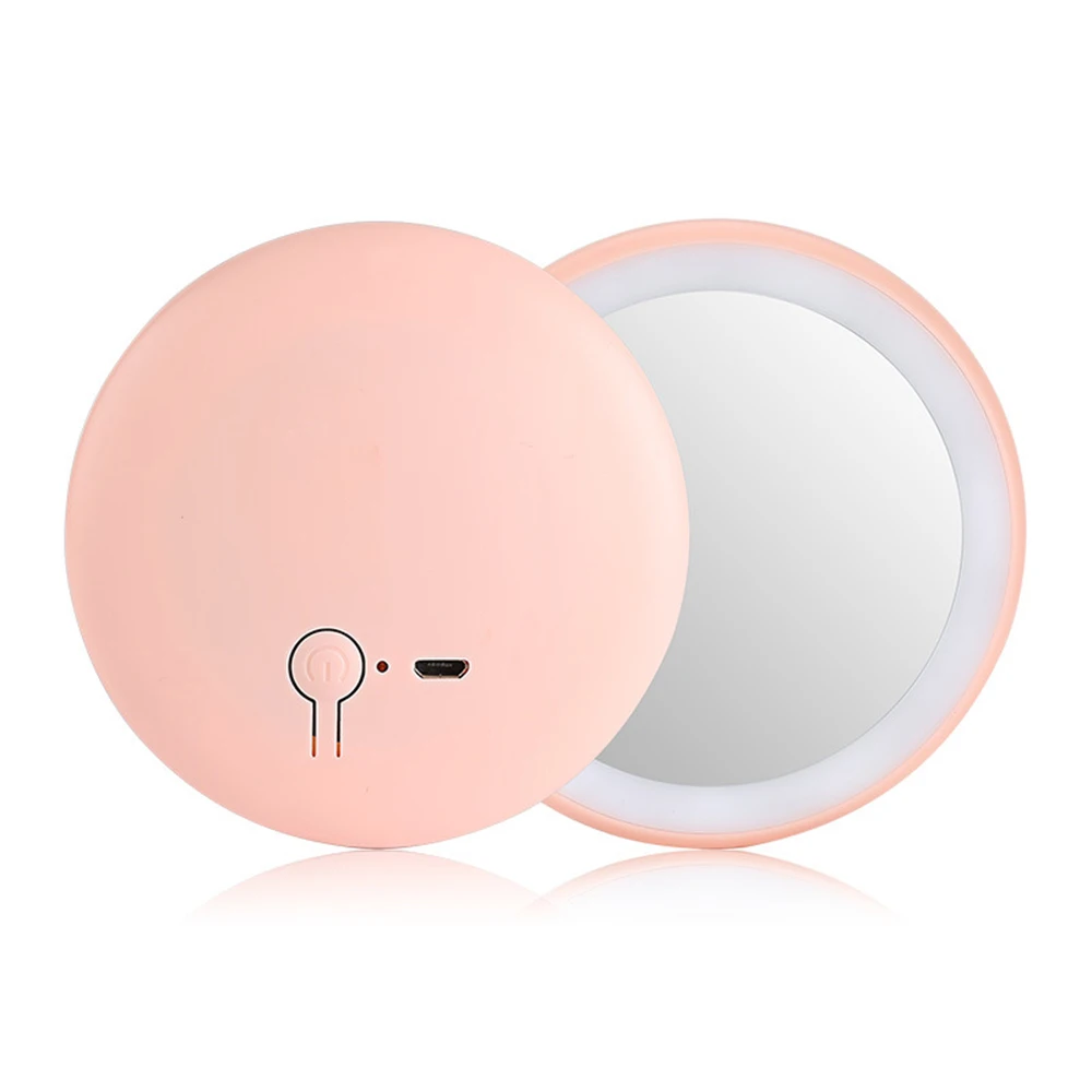 

Led Makeup Mirror light Mini Mirror Vanity Compact Hand Held Small Portable Pocket Photography Light Beauty Tools Mirror USB