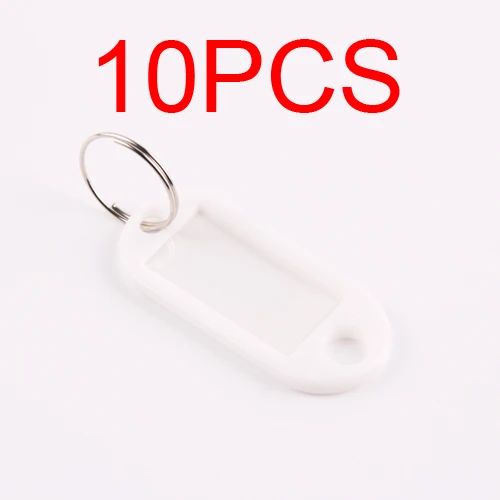 10 шт. пластиковые пользовательские сплит кольцо ID Ключевые бирки этикетки ключи цепочки Ключи Кольца пронумерованные имя багаж бирки - Цвет: Photo Color2