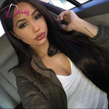Silk Straight Brazilian Virgin Hair Full Lace Human Hair Wigs Natural Color Lace Front Wig For Black Women