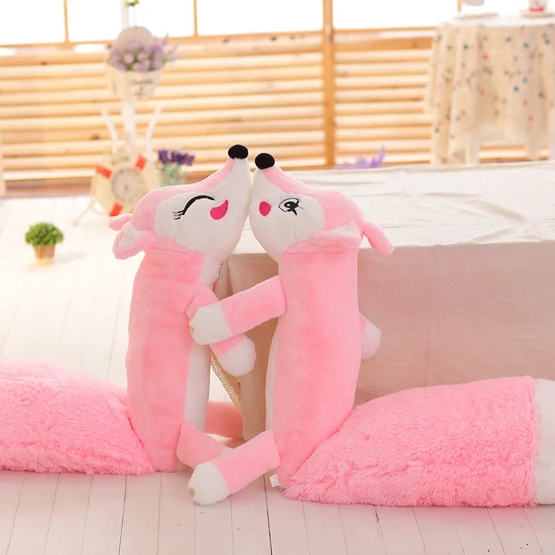 160 см одна штука большая розовая плюшевая игрушка «Лиса» мягкая PP Хлопок Мягкие подушки животные куклы спящие Подушки Подарки на день рождения