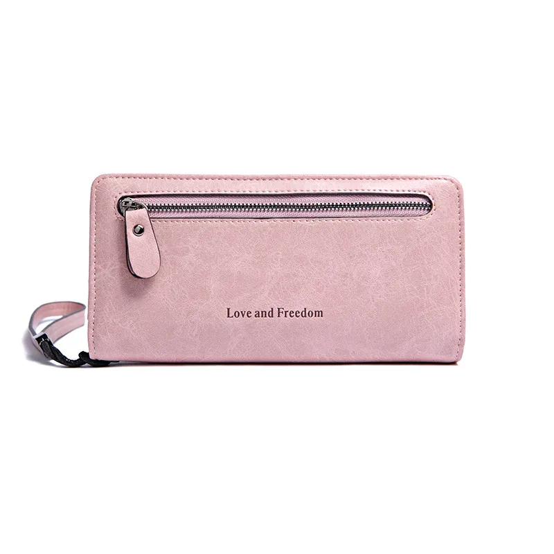 CHALLEN, Длинный кошелек, женские кошельки, портмоне, держатель для карт, женские кошельки, высокое качество, клатч, сумка для денег, кошелек из искусственной кожи - Цвет: pink