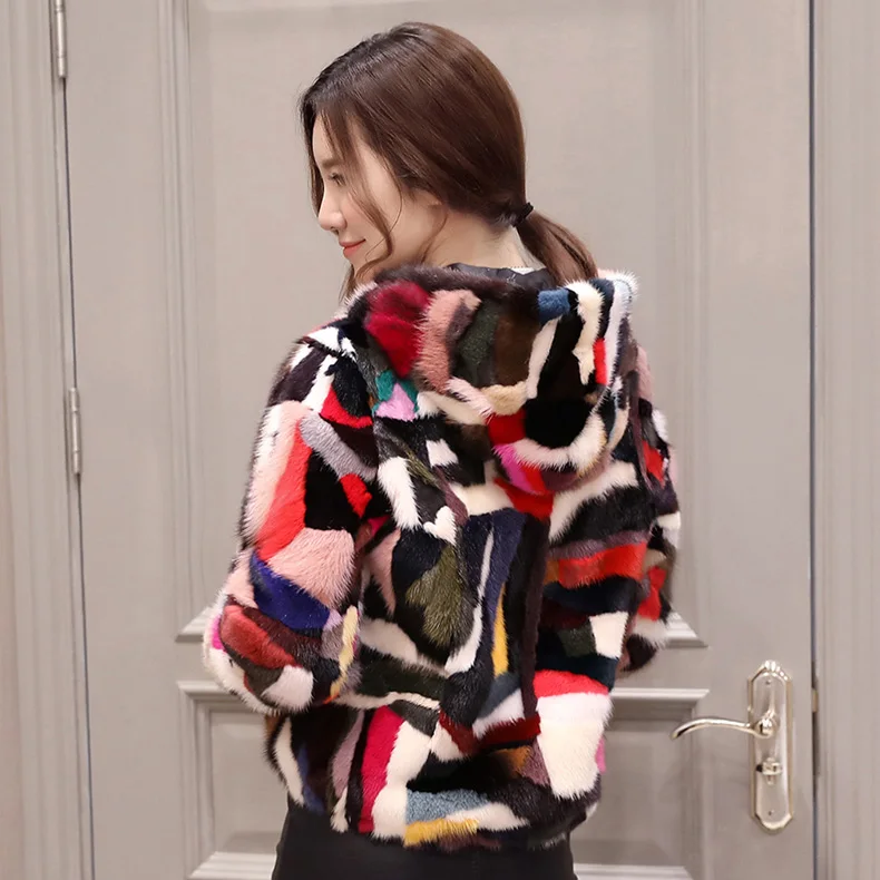 Vrai Naturel Véritable Livraison Nouvelle Gratuite Capuche Manteau Jakcet Patchwork Vison Mélangées Z519 Fourrure Multi Réel Couleurs Arrivée Femmes De 2018 À wYqxS0Zq