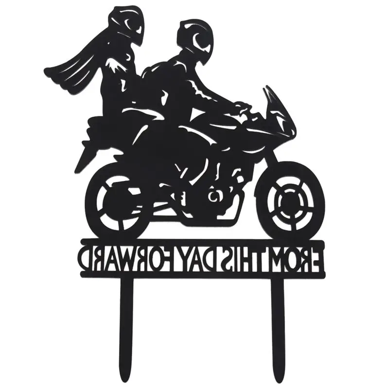 

Wedding Cake Topper Wedding Cake Inserted Card Party Refinement cake decoration Cake WordPad(Motorcycle couple)