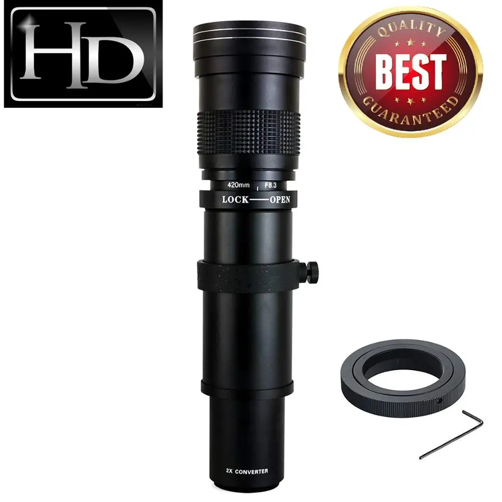 JINTU 420 800 мм f/8 3 HD телеобъектив с фокусировкой для фотографического зеркального