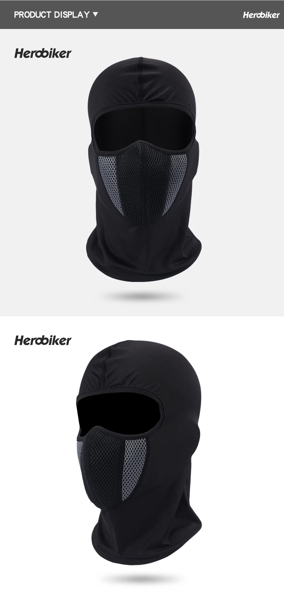 HEROBIKER мотоциклетная маска, маска для лица, Балаклава, маска для всего лица, капот, тушь для ресниц, маска байкера, тушь для ресниц, мото 4 цвета