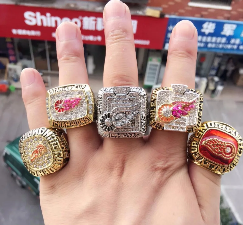 5 PCS/Set 1986 1997 1998 2002 2008 Detroit Red Wings Stanley Cup