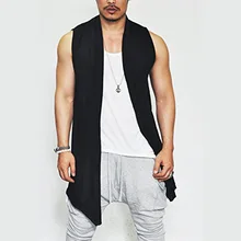 Amazon Мужской сплошной цветной лацкан без рукавов шаль длинный плащ-Мантия модная удобная домашняя одежда