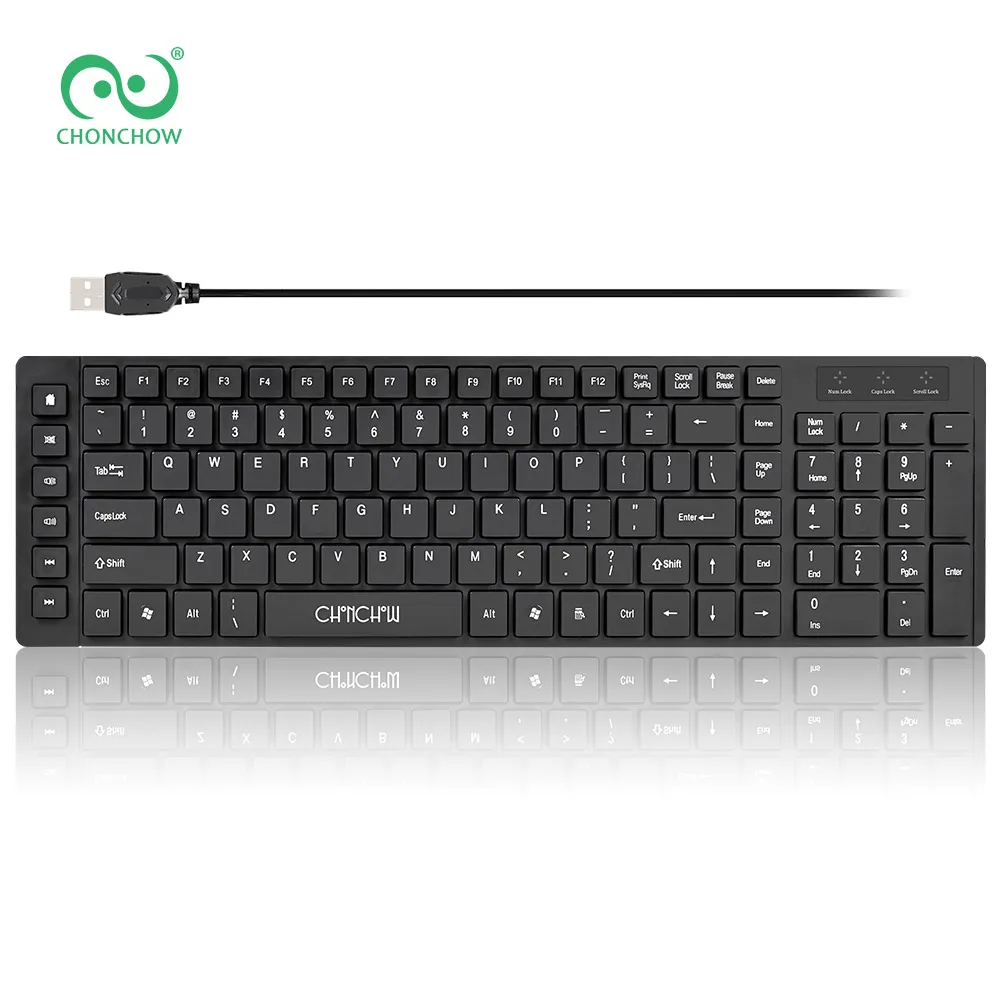 

CHONCHOW USB Wired Keyboard for Computer Meeting with Multimedia Hot Keys Laptop For Mac PC Window 7/8/10 XP/Vista