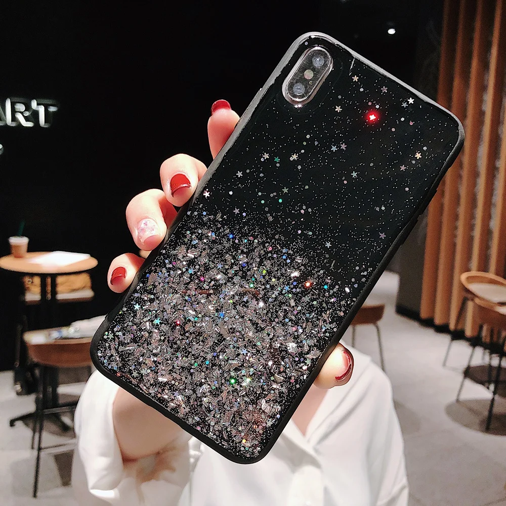 Bling Glitter Gold Foil Star Sparkle Soft Silicone TPU Case Cover For Xiaomi Mi 8 SE 5X 6X A1 A2 Lite Mix 2 2s Redmi 6 Pro Coque |
