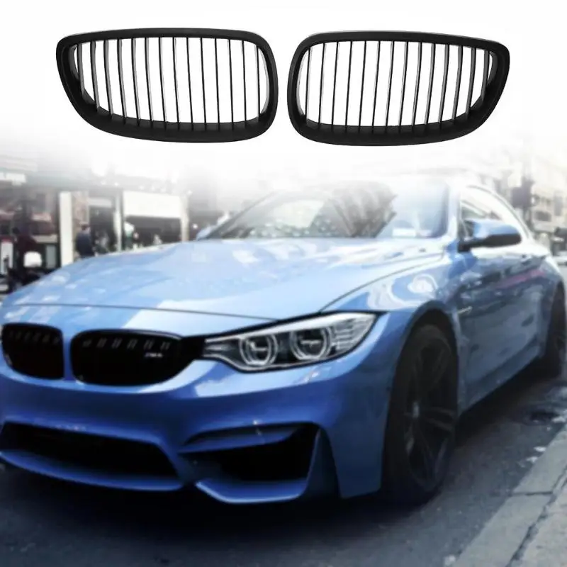 

VODOOL 1 Pair Front Kidney Grille for BMW E92 E93 M3 06-10 Car Racing Matte Black Bumper Grille Car Styling Accessories