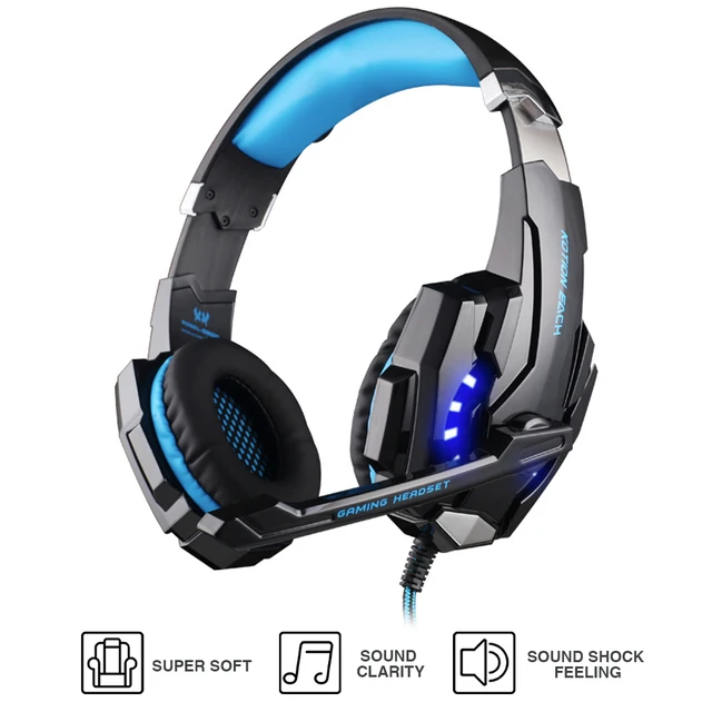 KOTION EACH G9000 Gaming Headset 3.5mm Wired Headband Earphones W/ LED Light Mic Stereo Game Headphone For Computer PC PS4 Gamer KOTION EACH G9000 Gaming Headset 3.5mm Wired Headband Earphones W/ LED Light Mic Stereo Game Headphone For Computer PC PS4 Gamer