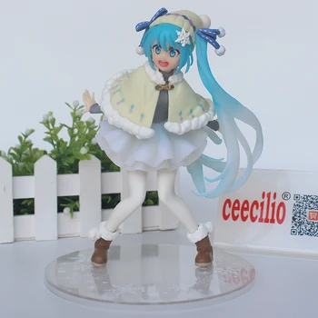 

Anime 2017 Winter Hatsune Miku Snow Miku PVC Action Figure Model Toys Cute Dolls 15cm