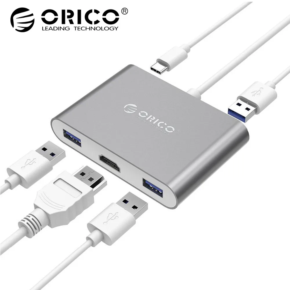 

ORICO Aluminum HUB Type-C to Type-A / Type-C / HDMI Converter Support PD Multi Function Laptop Station for MACbook PC