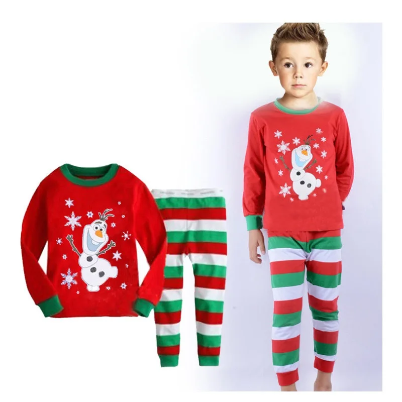 Рождественский год для маленьких мальчиков Девушки Олень Пижамы с Санта-Клаусом костюм Комплект детской одежды для сна с рисунком ночное белье дети Костюмы