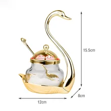 Алюминиевый сплав горшок для приправ контейнер для приправы стеклянная банка для специй соль сахарница перец кофе хранение Органайзер Лебедь стеллаж набор