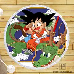 На заказ DIY из микрофибры по индивидуальному заказу ткань dragon_ball_goku (1) Круглый пляжный коврик полотенце напечатано по требованию 150 см