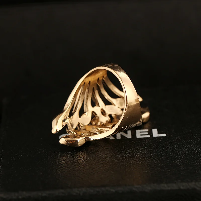 Vintage Boho Big Wings Ring Antique Gold Gemini Rings For Women Fashion Statement Turkey Indian Jewelry