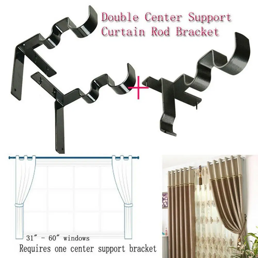 2 шт/3 шт беспробиваемый двойной опорный карниз для штор в оконную рамку кронштейн креативный Римский стержень кронштейн 9