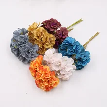 6 шт. 4 см шелк Сакура художественный маленький Маковый цветок свадебное оформление букета DIY ВЕНОК подарочные ножницы ремесло искусственный цветок
