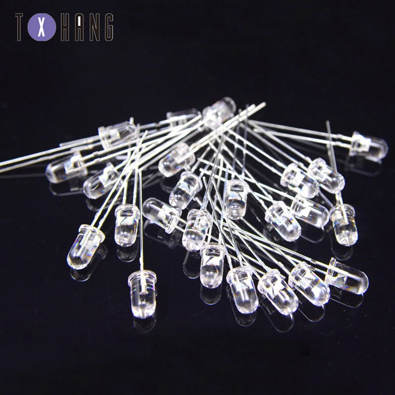 

50/100/1000PCS F5 UV LED Emitting Diode 5mm Round UV Purple 390-400nm Super-Bright CLEAR